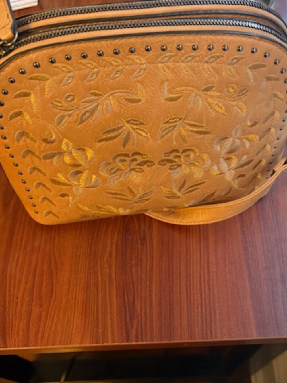 Tan Floral Purse